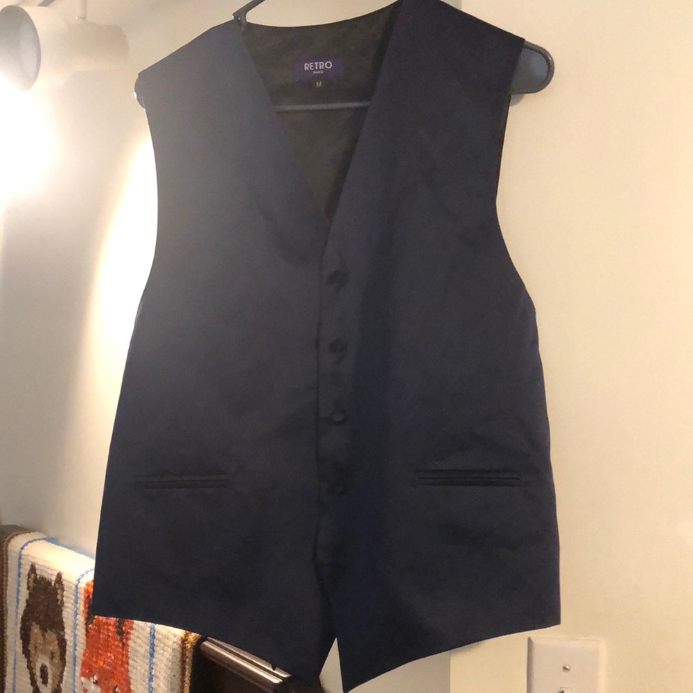 Blue satin vest